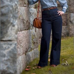 70’s Vintage Style High Rise Wide Legs Jeans